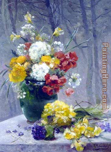 Still Life of Flowers painting - Eugene Henri Cauchois Still Life of Flowers art painting